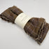Tweed/faux fur Scarf - Khaki/Purple Plaid