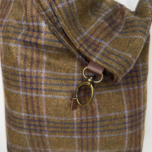 Ludford Tweed Slouch Bag - Khaki/Purple Plaid
