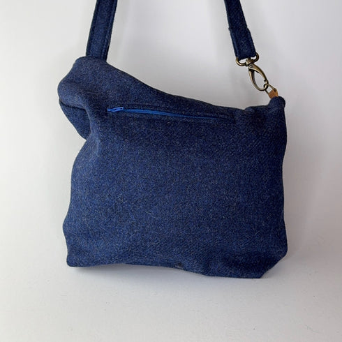 Julian Road Bags Ludford Tweed Slouch Bag - Marine Blue Shetland Style