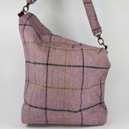 Julian Road Bags Ludford Tweed Slouch Bag - Pink Windowpane
