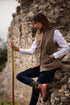 Julian Road Gilet Wye Women's Harris Tweed Gilet - Brown green herringbone