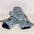 Julian Road Gloves Fingerless Gloves - Sky Blue windowpane tweed