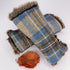 Julian Road Gloves Wrist Warmers - Blue/camel Tartan Tweed