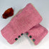 Julian Road Gloves Wrist Warmers - Pink Harris Tweed with Sherpa fleece