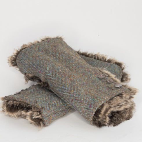 Julian Road Gloves Wrist Warmers - Tweed mix
