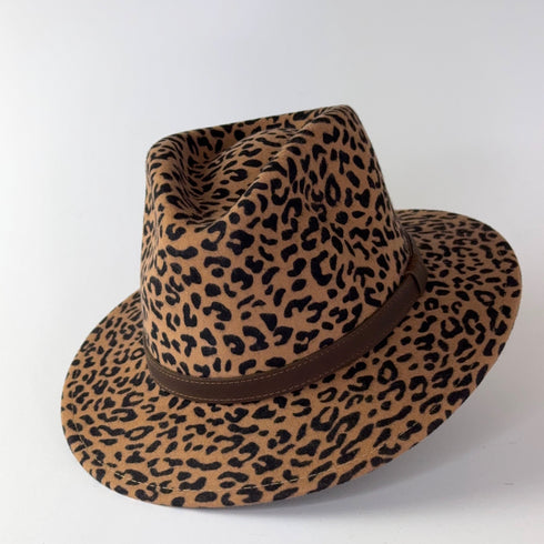 Julian Road Hat Pure Wool Fedora - Leopard