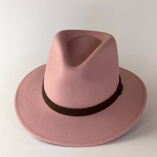 Julian Road Hat Pure Wool Fedora - Pale Pink