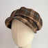 Julian Road Hat Tweed Baker Boy Cap - Brown tartan tweed