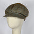 Julian Road Hat Tweed Baker Boy Cap - Green herringbone mix