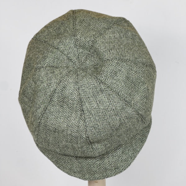 Julian Road Hat Tweed Baker Boy Cap - Green weave