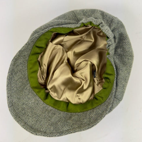 Julian Road Hat Tweed Baker Boy Cap - Green weave