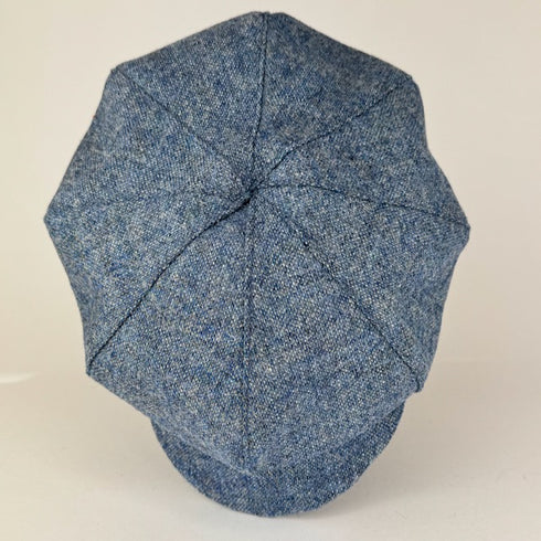 Julian Road Hat Tweed Baker Boy Cap - Pale Blue Weave Shetland