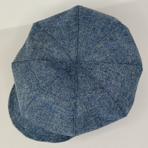 Julian Road Hat Tweed Baker Boy Cap - Pale Blue Weave Shetland