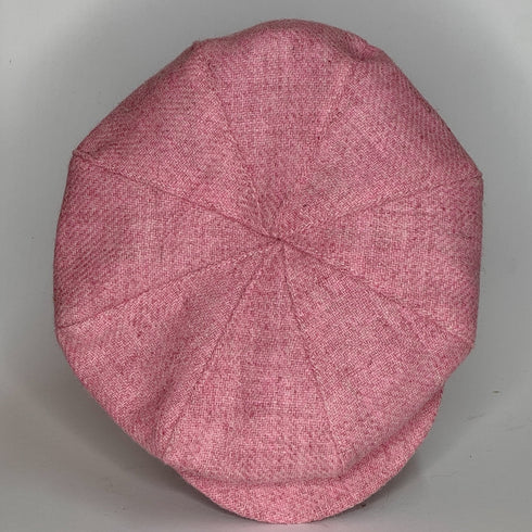 Julian Road Hat Tweed Baker Boy Cap - Pink Harris Tweed
