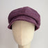 Julian Road Hat Tweed Baker Boy Cap - Purple/Black Herringbone