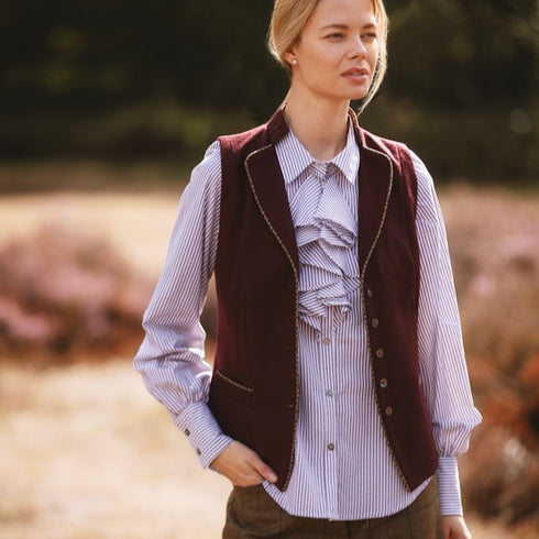 Julian Road Laura Stripe Shirt - Plum