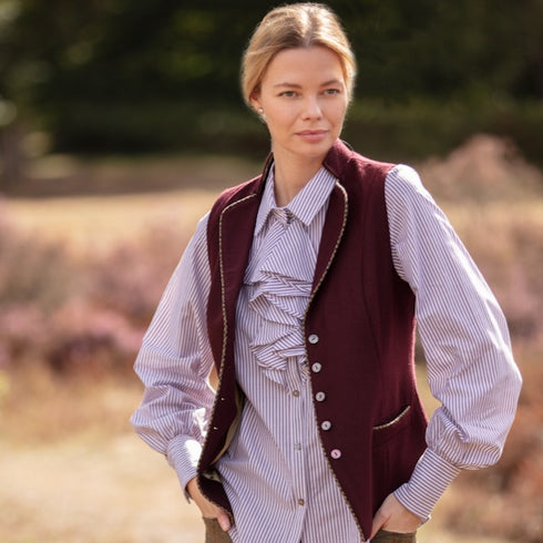 Julian Road Laura Stripe Shirt - Plum