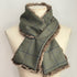 Julian Road Scarves Tweed/faux fur Scarf - Green/Navy Windowpane