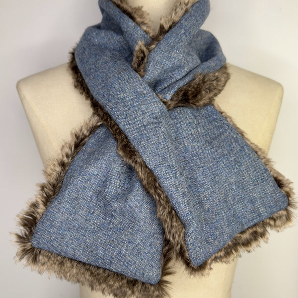Julian Road Scarves Tweed Scarf - Blue Speckle Tweed