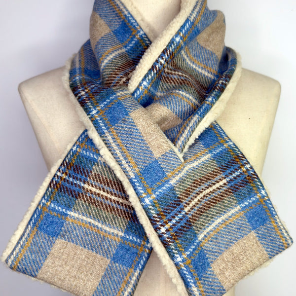 Julian Road Scarves Tweed Scarf - Tartan Tweed with Sherpa Fleece