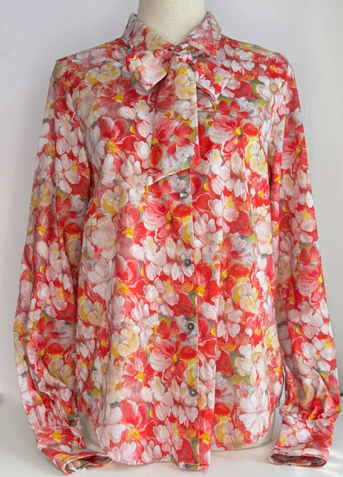 Julian Road Shirt Naomi Cotton Lawn Shirt - Red