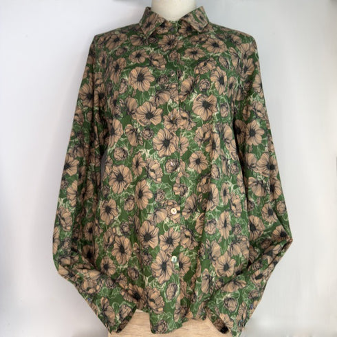 Julian Road Shirt Naomi Cotton Lawn Shirt - Rosewood Poppy