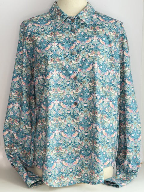 Julian Road Shirt Naomi Cotton Shirt - Berries and birds