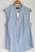 Julian Road Shirt The Florence sleeveless Shirt - blue/white seersucker