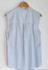 Julian Road Shirt The Florence sleeveless Shirt - blue/white seersucker