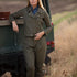 Julian Road trouser Heidi Tweed Trouser - Khaki Herringbone