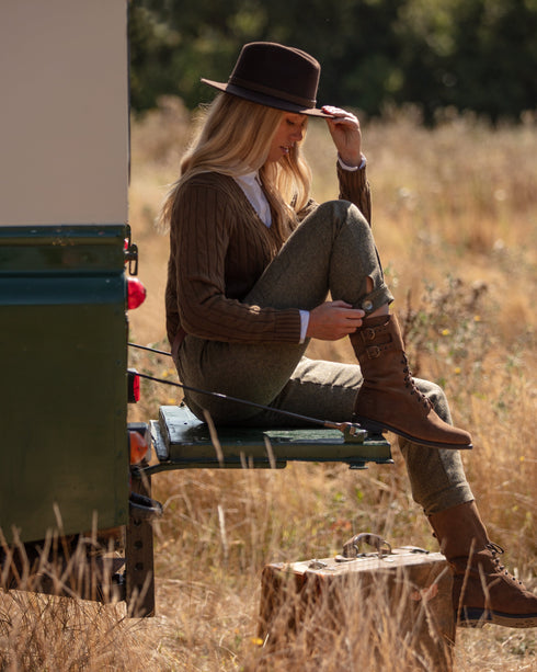 Julian Road trouser Tweed Casual Trouser - Sage Green Lambswool Twill