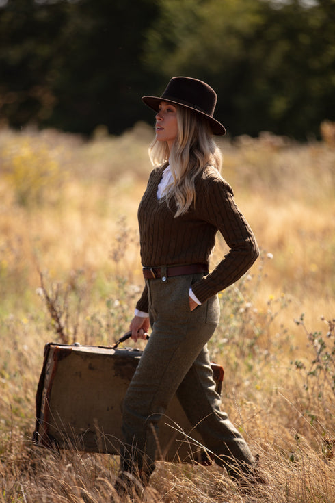 Julian Road trouser Tweed Casual Trouser - Sage Green Lambswool Twill