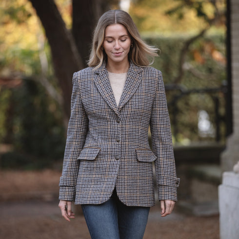 Julian Road Tweed Jackets The Houndstooth Tweed Blazer - Blues and Camels