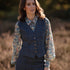 Julian Road Waistcoat Annie Ladies Tweed Waistcoat - Blue Merino Windowpane