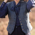 Julian Road Waistcoat Annie Ladies Tweed Waistcoat - Blue Merino Windowpane