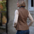 Julian Road Waistcoat India Ladies Tweed Waistcoat -Camel Herringbone