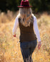 Julian Road Waistcoat India Ladies Tweed Waistcoat -Olive Green Herringbone
