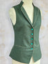 Julian Road Waistcoat Regency Ladies Tweed Waistcoat -Jade Merino Herringbone
